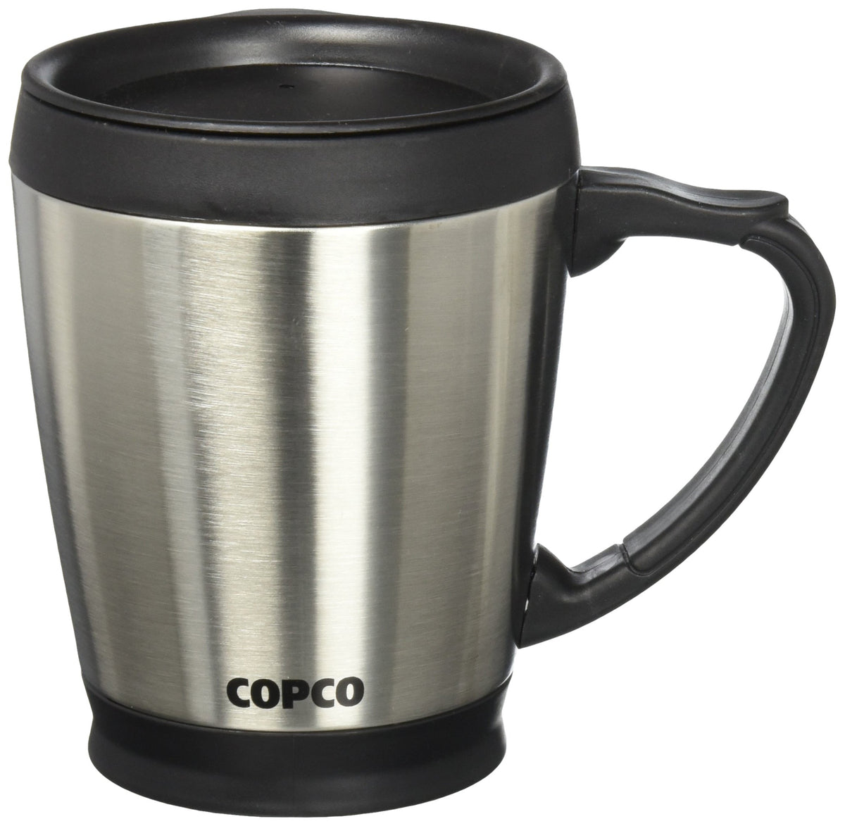Double Wall Stainless Steel Coffee Mug with Lid 16 Oz Silver N3604