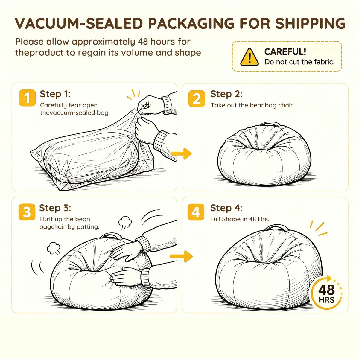 Yellow Kids Bean Bag Chair U383