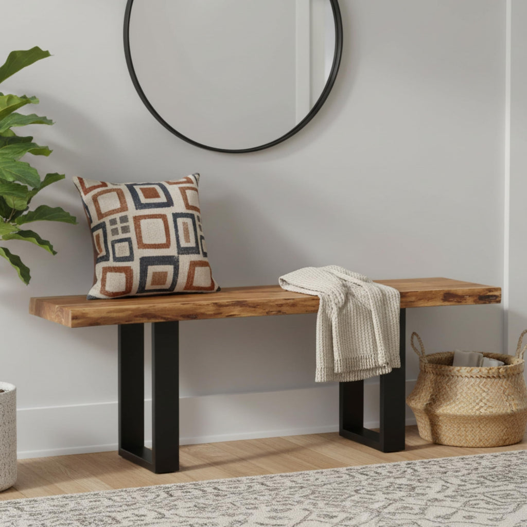 Solid Wood Entryway Bench Q177803