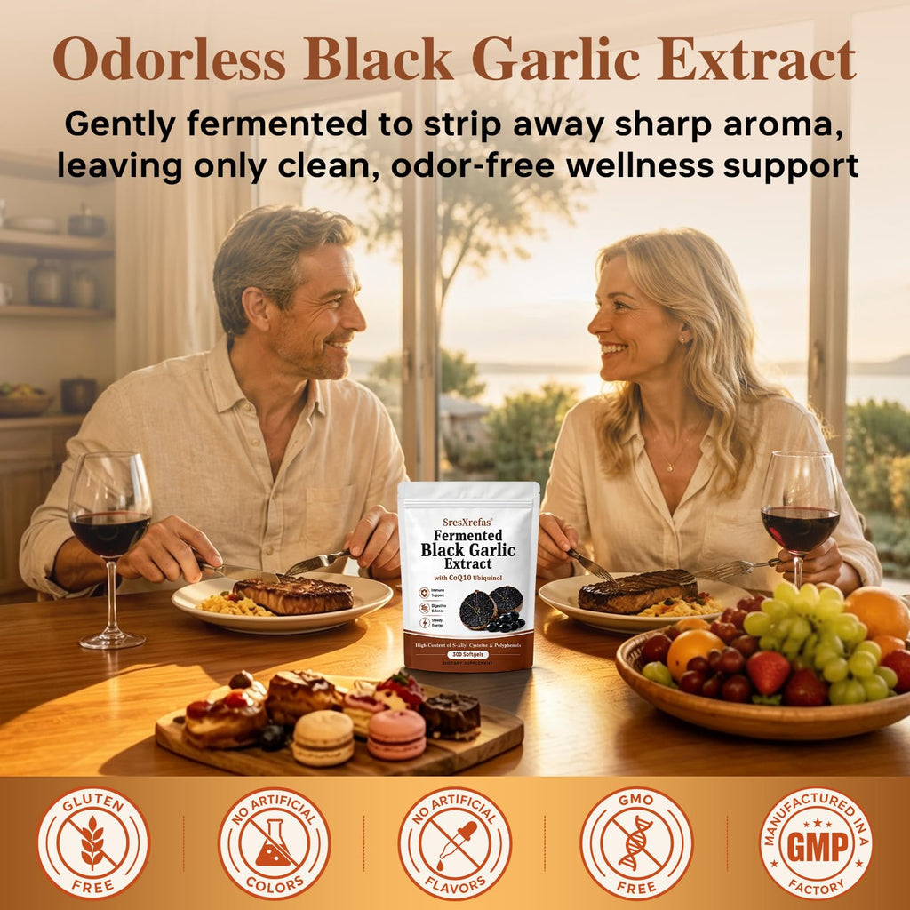 Black Garlic Extract with CoQ10, 300 Softgels H335