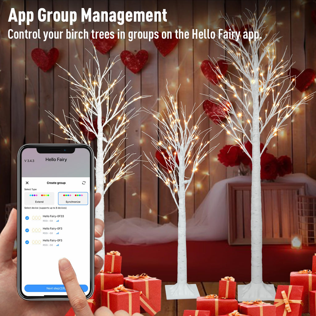 Lighted Birch Trees 4FT 5FT 6FT N460
