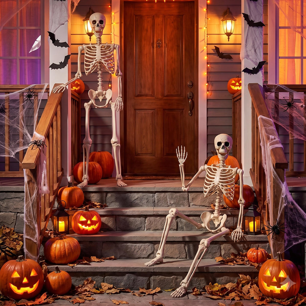 2 Pack 5.4ft Life Size Skeleton with Movable Joints F919