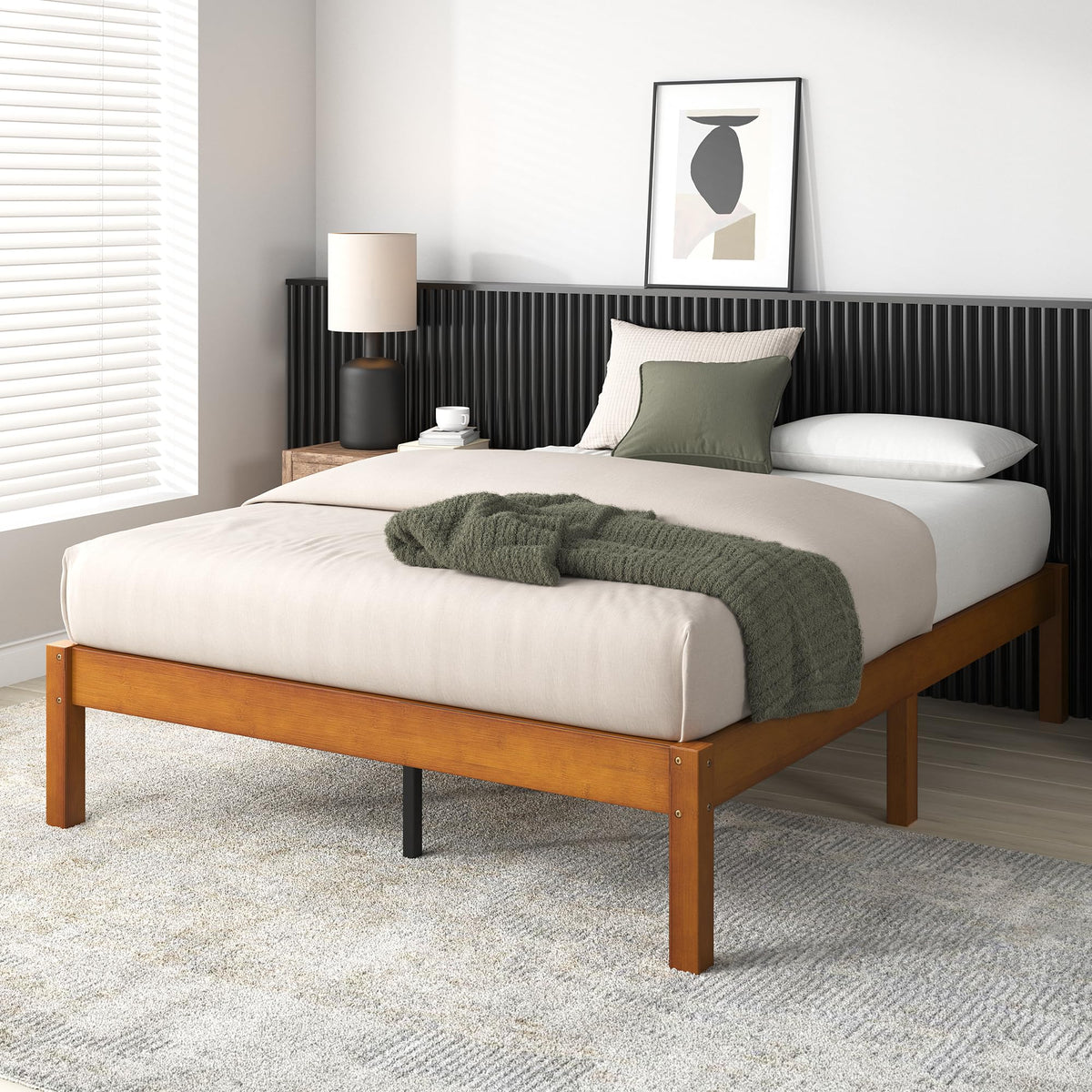 14 Inch Bamboo Platform Bed Frame, Queen E9743