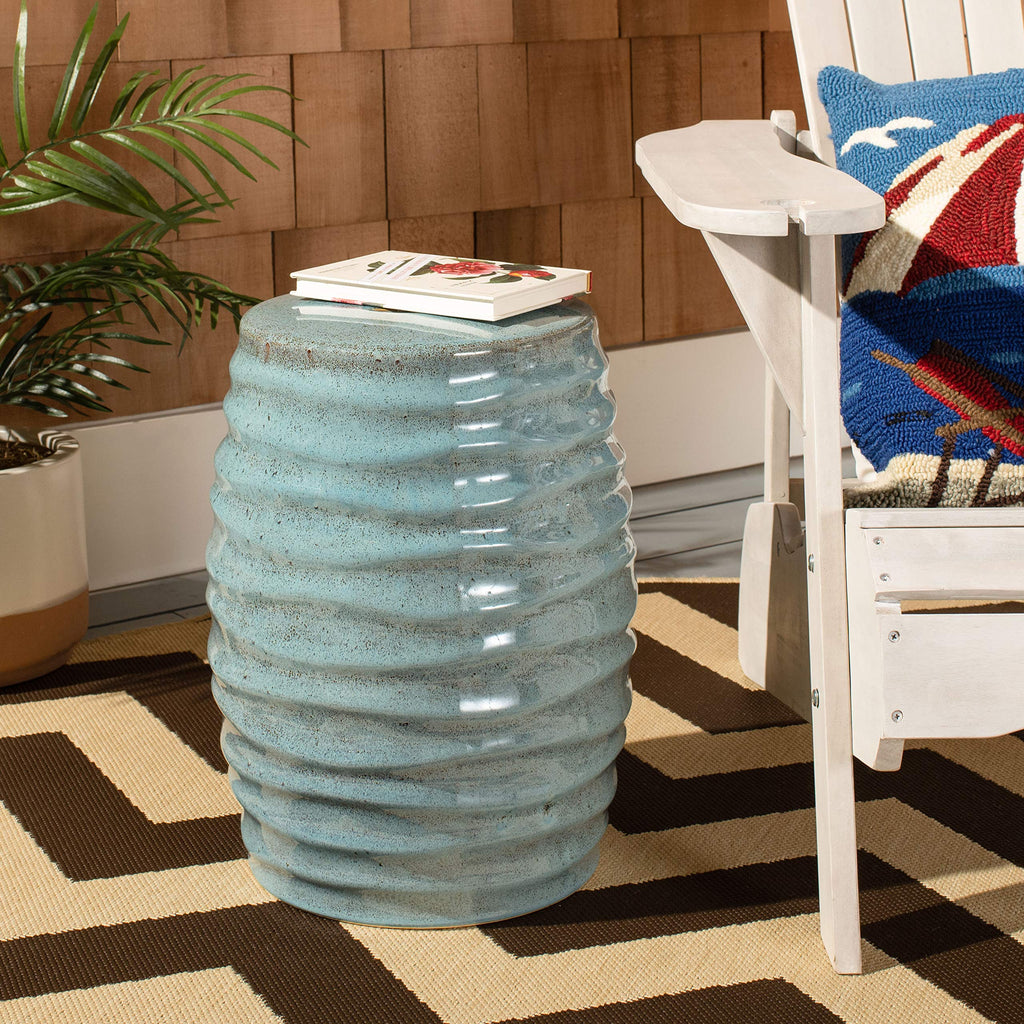 Blue Ceramic Garden Stool C795