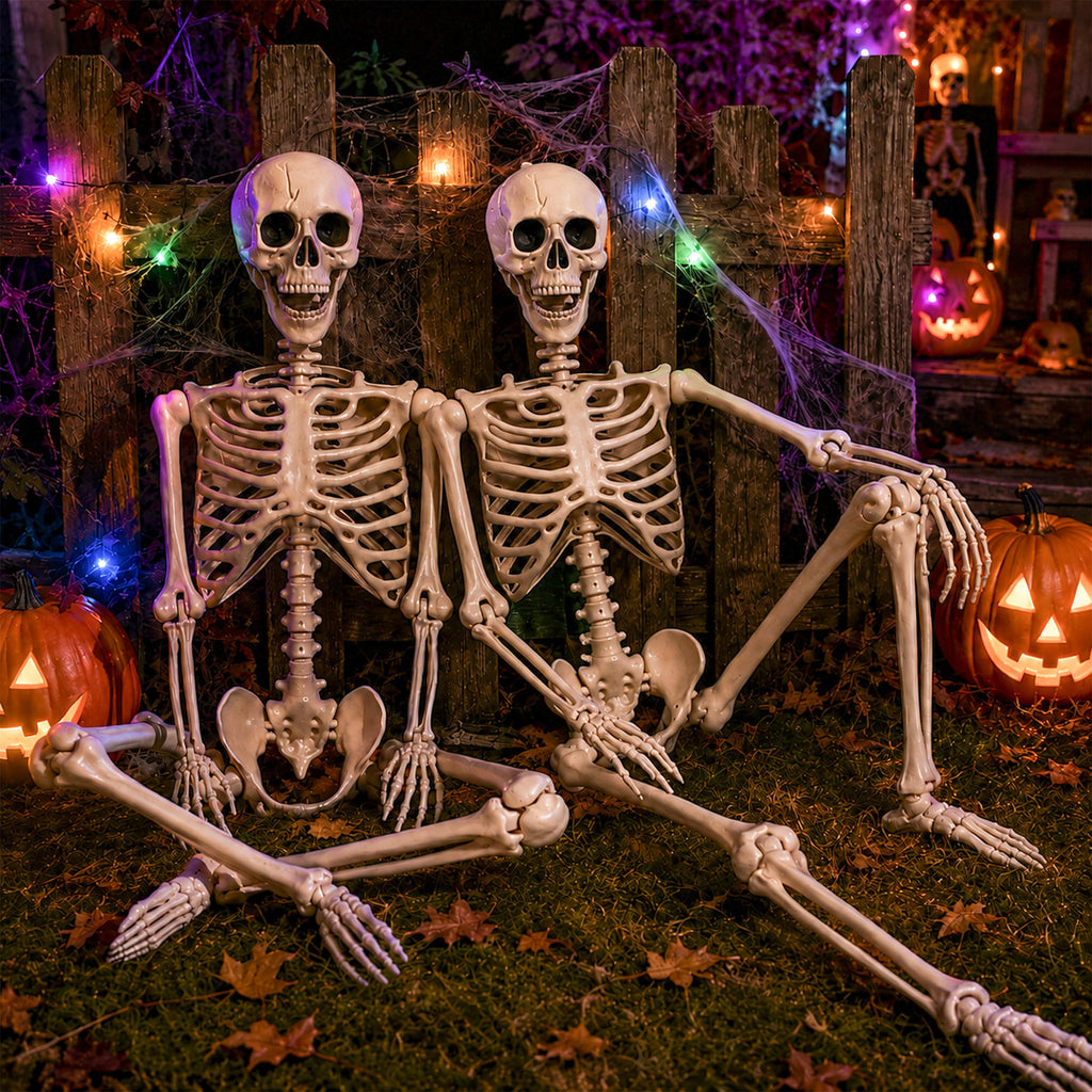 2 Pack 5.4ft Life Size Skeleton with Movable Joints F919
