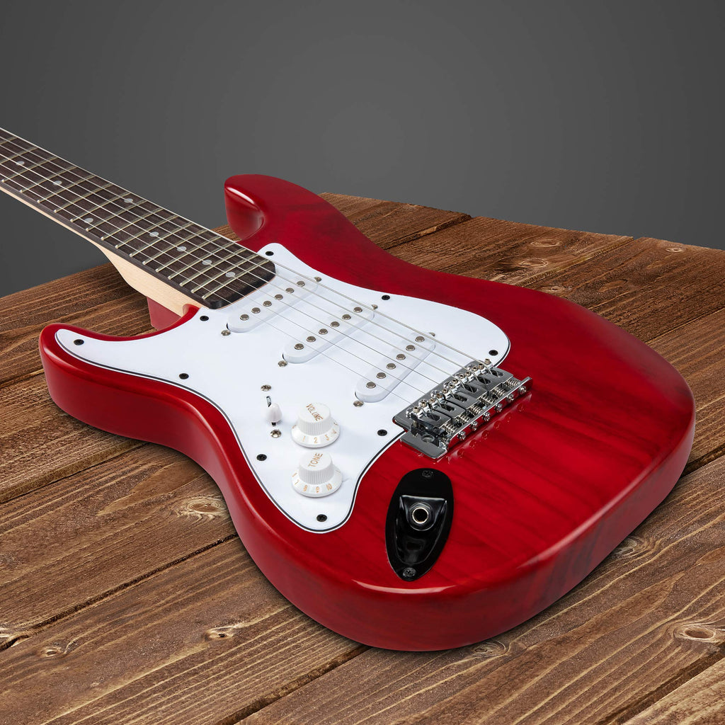 Left Hand 36 Inch 3/4 Size Electric Guitar Kit Red V6135