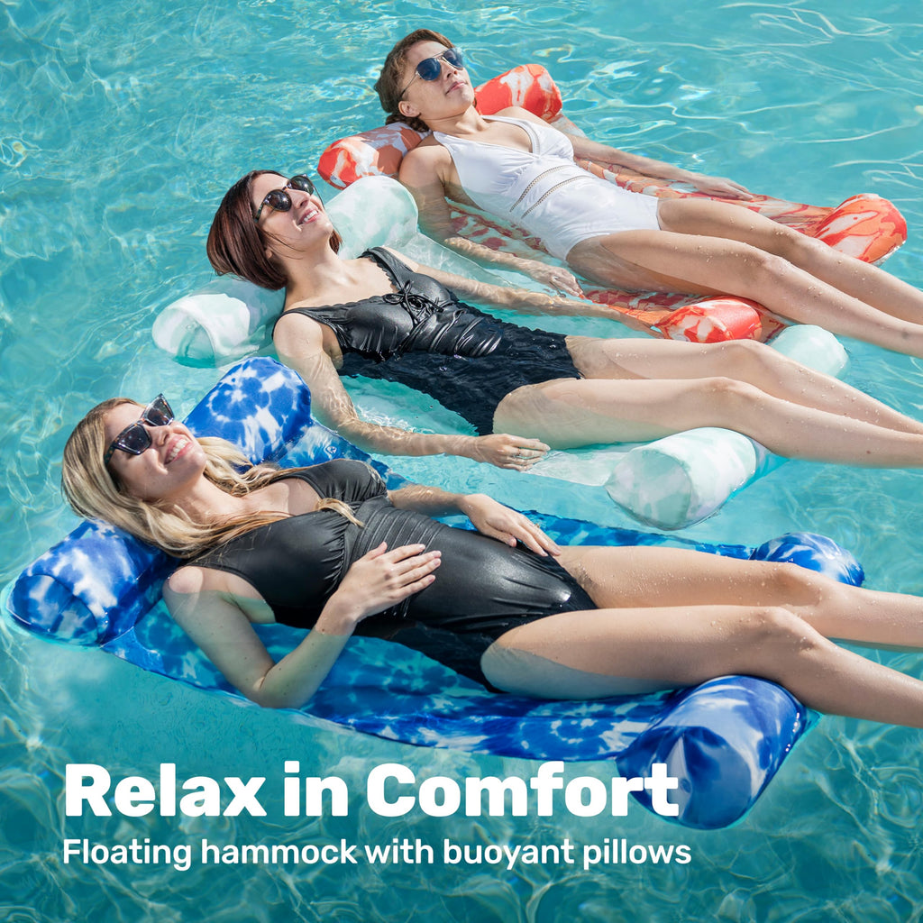 3 Pack 4-in-1 Inflatable Pool Floats Water Hammock Lounges G848940