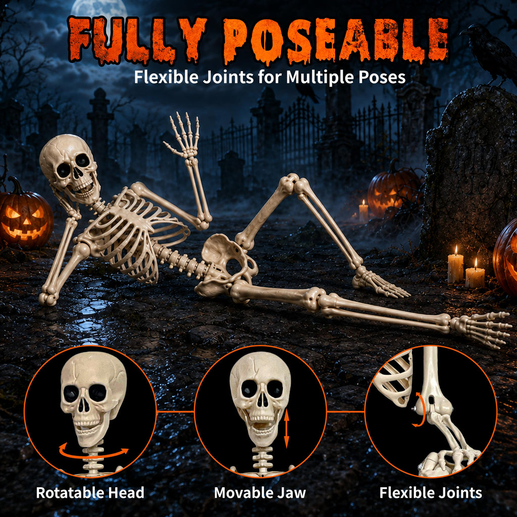 2 Pack 5.4ft Life Size Skeleton with Movable Joints F919