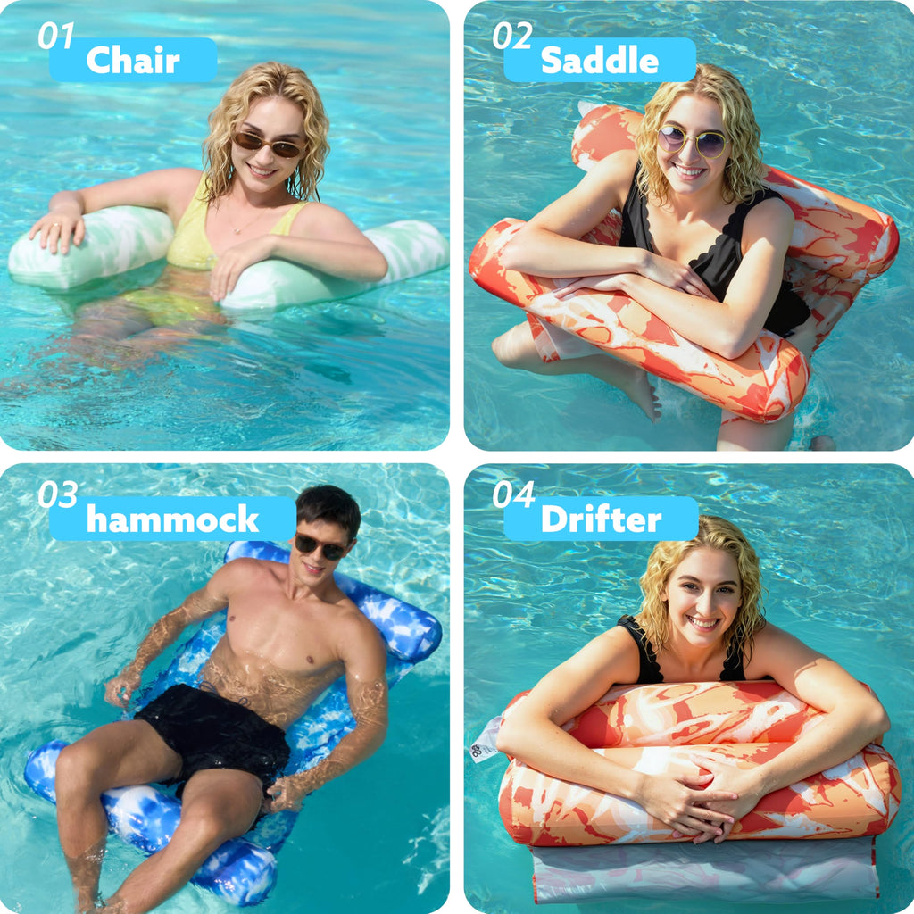 3 Pack 4-in-1 Inflatable Pool Floats Water Hammock Lounges G848940