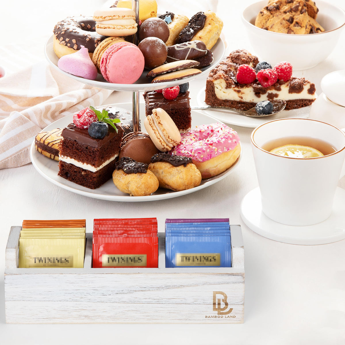 Wooden 3 Slot Tea Bag Organizer K6339