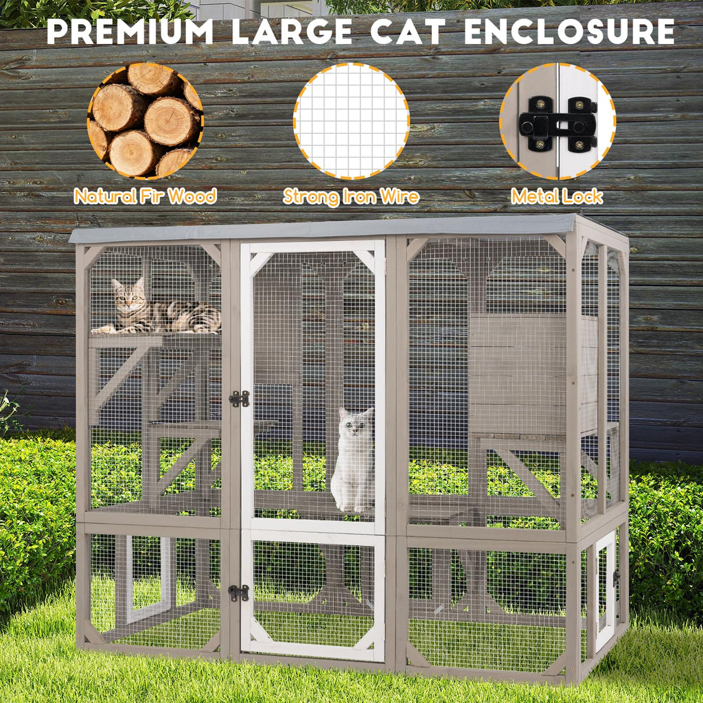 Wooden Catio with 4 Platforms I76551