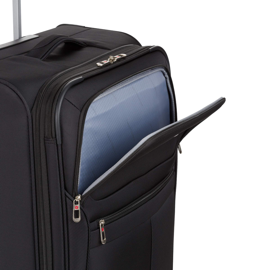 Black 18-Inch Softside Carry-On Luggage with Spinner Wheels J974