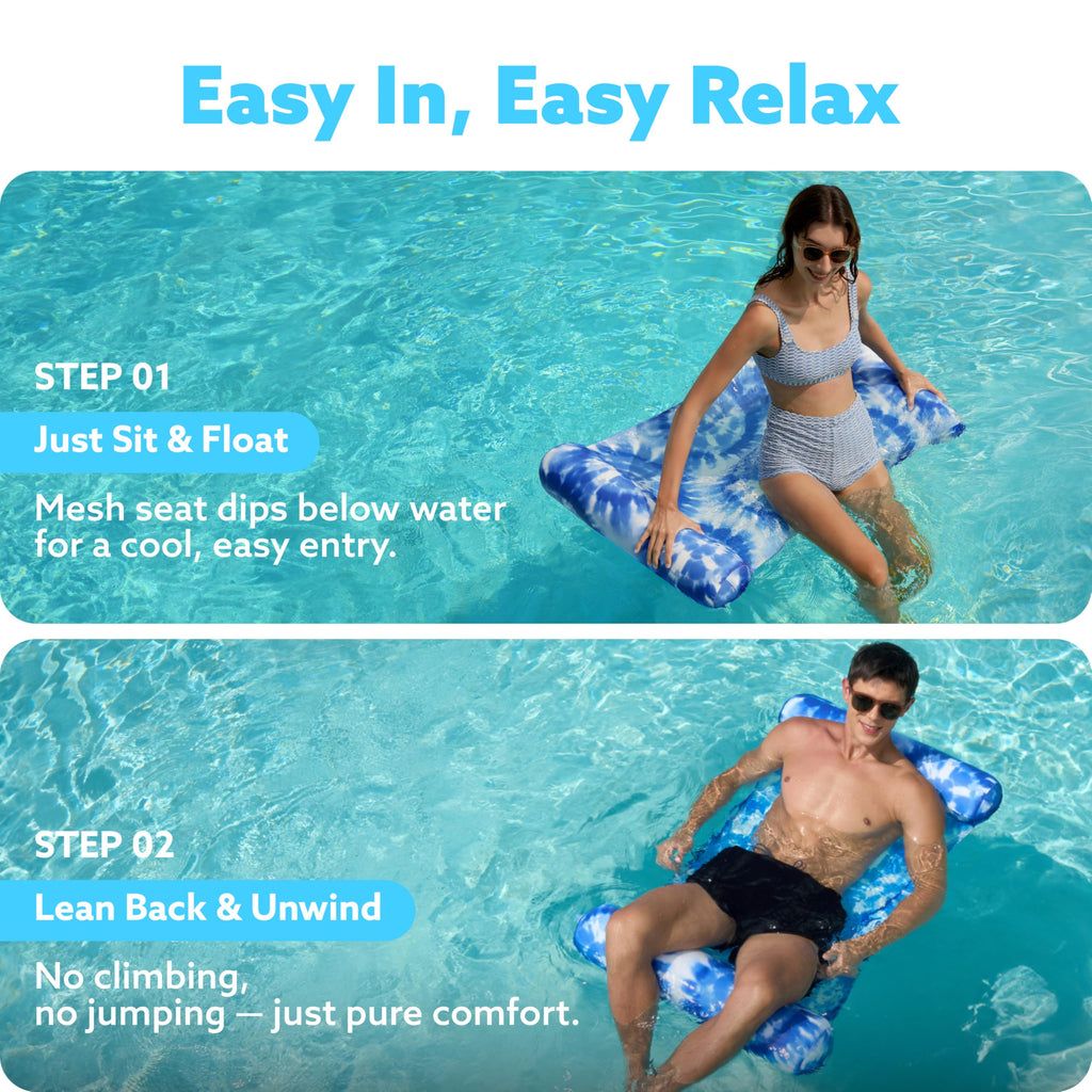 3 Pack 4-in-1 Inflatable Pool Floats Water Hammock Lounges G848940