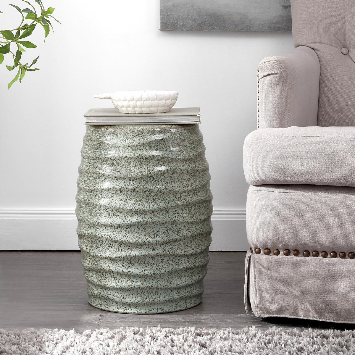 Blue Ceramic Garden Stool C795